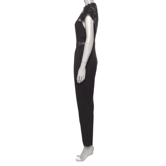 Alice + Olivia Black Satin Lace Jumpsuit - Picture 3 of 7